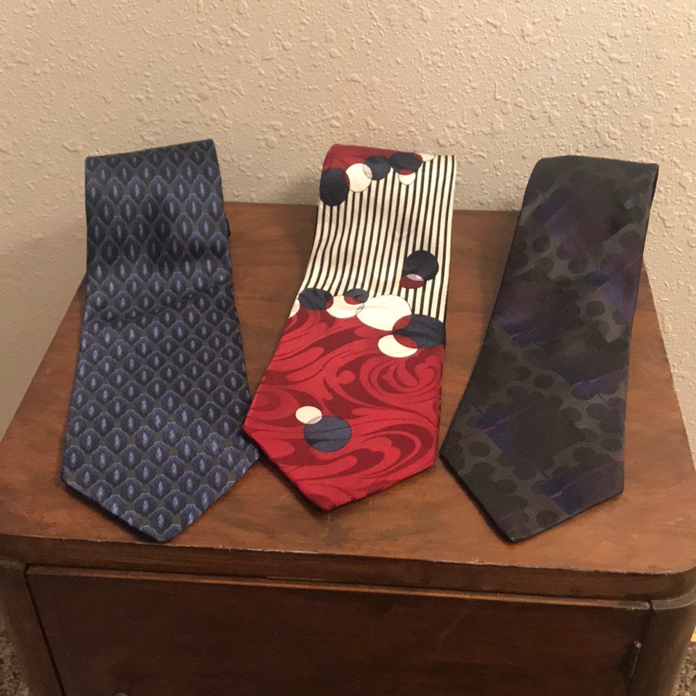 Lot of Three Ties and an adjustable Bow tie